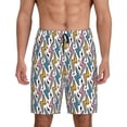 thumbnail image 1 of Daiia Colorful Lightning Bolts Pattern Mens Woven Stretch Pajama Short,Short Pajama Pants-Large, 1 of 6