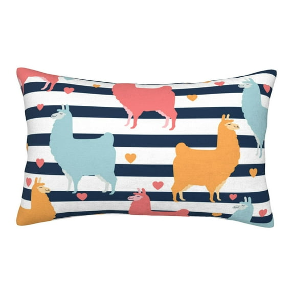 Daiia Colorful Llama Bedding Waterproof Pillow Protector Zippered Queen – Bed Bug Proof Pillow Encasement-16"x24"