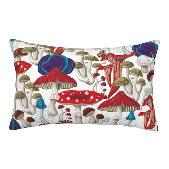 Daiia Colorful Mushrooms (2) Bedding Waterproof Pillow Protector Zippered Queen – Bed Bug Proof Pillow Encasement-14"x20"