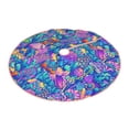 thumbnail image 1 of Daiia Colorful Mushrooms Drawing Merry Christmas Tree Skirt , Xmas Large Lace-up Tree Skirt, Santa Snowflakes Rustic Home Decorations New Year Party Farmhouse Decor-48", 1 of 7