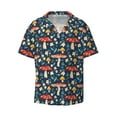 thumbnail image 1 of Daiia Colorful Mushrooms Men's Linen Shirts Short Sleeve Casual Shirts Button Down Shirt for Men Beach Summer Wedding Shirt-Small, 1 of 7