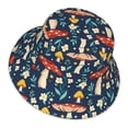 thumbnail image 1 of Daiia Colorful Mushrooms Pattern Bucket Hat - Trendy Cotton Sun Hat for Beach, Golf, Fishing - Fun Outdoor Vacation Boonie for Men and Women, 1 of 9