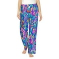 thumbnail image 1 of Daiia Colorful Mushrooms Women's Sleep Pant with Pockets and Drawstring,Pajama Pants-Small, 1 of 9