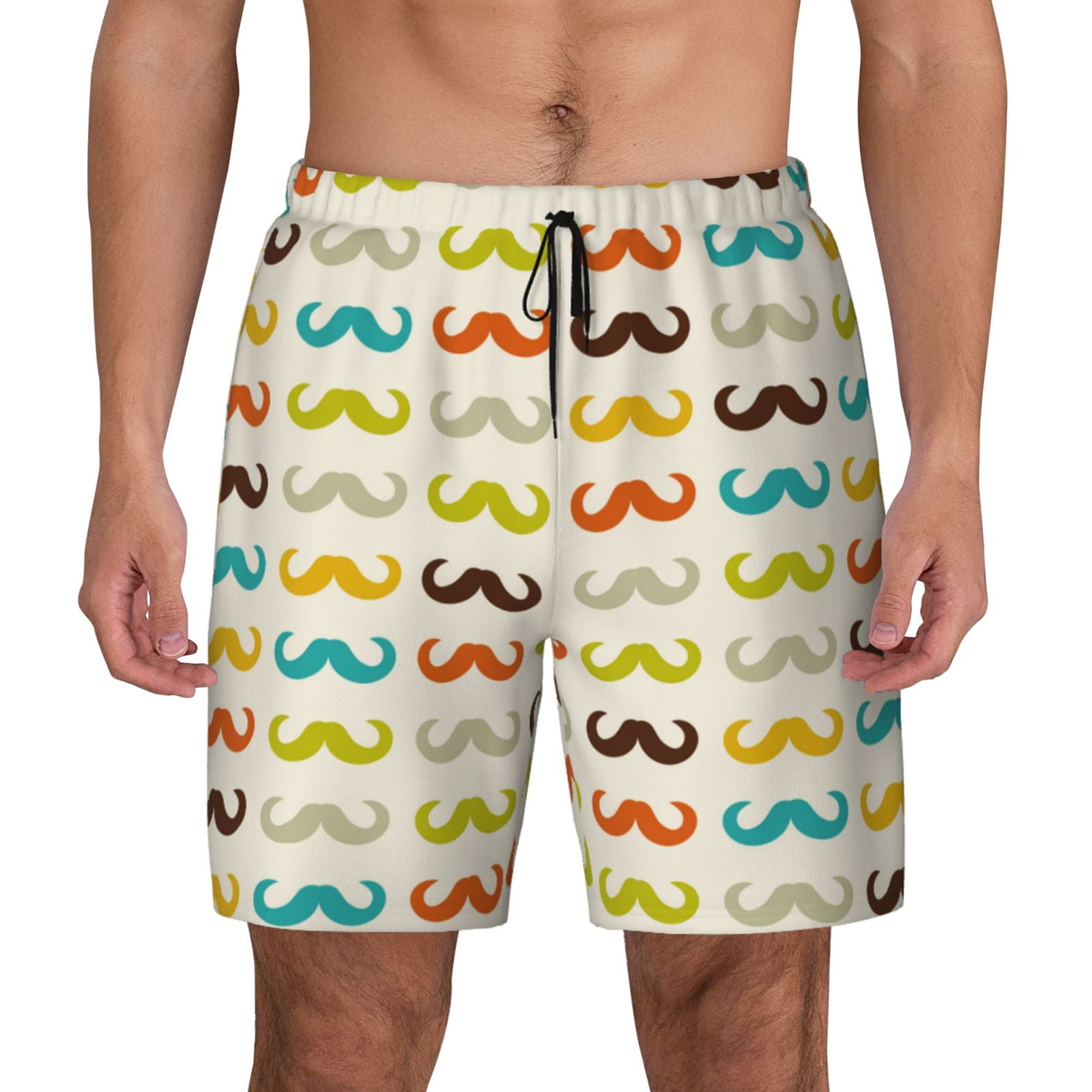 Daiia Colorful Mustache Mens Swim Trunks Swim Shorts Quick Dry Swim ...