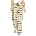 thumbnail image 1 of Daiia Colorful Mustache Women's Sleep Pant with Pockets and Drawstring,Pajama Pants-XX-Large, 1 of 9