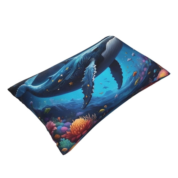 Daiia Colorful Ocean Whale Bedding Waterproof Pillow Protector Zippered Queen – Bed Bug Proof Pillow Encasement-14"x20"