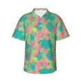 thumbnail image 1 of Daiia Colorful Palm Leaves Hawaiian Shirt for Men Gentle Cotton Regular Short Sleeve Casual-XX-Large, 1 of 9