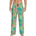 thumbnail image 1 of Daiia Colorful Palm Leaves Men's Sleep Pant with Pockets and Drawstring,Pajama Pants-X-Large, 1 of 9
