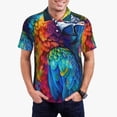 thumbnail image 1 of Daiia Colorful Parrot Jungle Dream Pattern Men’s Polo Shirts,Solid Deck Shirt,Classic Fit, Breathable Cotton Polo for Casual and Sport Wear-XX-Large, 1 of 7