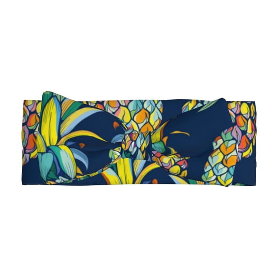 Daiia Colorful Pineapples Printed Handmade Baby Headbands Soft Stretchy Hair Bands with Bows for Newborn Infant Baby Toddler Girls