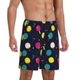 thumbnail image 1 of Daiia Colorful Ping Pong Rackets Mens Woven Stretch Pajama Short,Short Pajama Pants-Large, 1 of 7