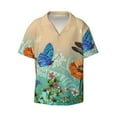 thumbnail image 1 of Daiia Colorful Plants And Insects Men's Linen Shirts Short Sleeve Casual Shirts Button Down Shirt for Men Beach Summer Wedding Shirt-Medium, 1 of 7