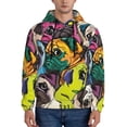 thumbnail image 1 of Daiia Colorful Pug for Men's Fashion Hoodies & Sweatshirts with Kangaroo Pocket Hooded Sweatshirt Breathable & Moisture Wicking-XX-Large, 1 of 7