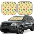 thumbnail image 1 of Daiia Colorful Rabbit 2PCS Car Windshield Sun Shade, Foldable Sun Shield for Car Front Window, Auto Sun Blocker Visor Protector Universal for Truck SUV Pickup-Large, 1 of 7