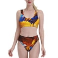 thumbnail image 1 of Daiia Colorful Rooster printed 2 piece Swimsuit Bikinis for Women High Waisted Racerback Bathing Suits Summer Tummy Control Scoop Neck Swimwear-XX-Large, 1 of 8