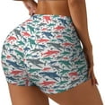 thumbnail image 1 of Daiia Colorful Shark Pattern Women's Workout Shorts Biker Shorts - High Waisted Workout Spandex Tummy Control Gym Running Yoga Shorts-X-Large, 1 of 8