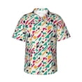 thumbnail image 1 of Daiia Colorful Spots Hawaiian Shirt for Men Gentle Cotton Regular Short Sleeve Casual-Large, 1 of 9