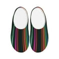 thumbnail image 1 of Daiia Colorful Stripes Print Women’s Fuzzy Slippers Memory Foam Lightweight House Shoes Cozy Loafer Flannel House Shoes-42/43, 1 of 7
