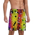 thumbnail image 1 of Daiia Colorful Tie Dye Stained Glass 1 Mens Woven Stretch Pajama Short,Short Pajama Pants-X-Large, 1 of 9