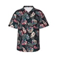 thumbnail image 1 of Daiia Colorful Tropical Leaves Hawaiian Shirt for Men Gentle Cotton Regular Short Sleeve Casual-Medium, 1 of 9
