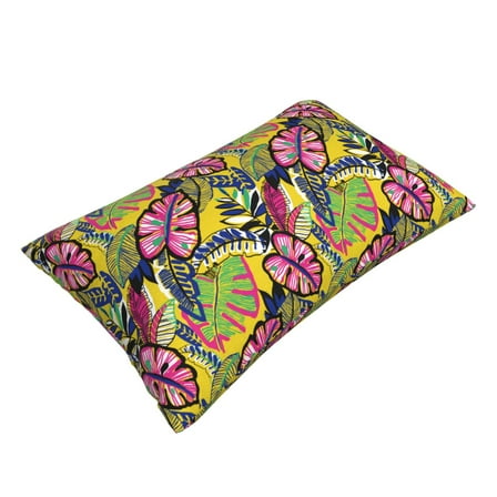 Daiia Colrful Tropical Leaves Bedding Waterproof Pillow Protector Zippered Queen – Bed Bug Proof Pillow Encasement-14"x20"