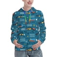 thumbnail image 1 of Daiia Construction Trucks Pattern Women's Fashion Hoodies & Sweatshirts with Kangaroo Pocket Hooded Sweatshirt with Eye-catching Drawstrings-X-Large, 1 of 7