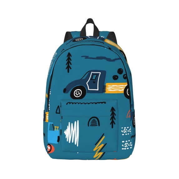 Daiia Construction Trucks Vintage Canvas Backpack for Men and Women ,Hiking Backpack,Travel Laptop Bag for School,Large Capacity Backpack