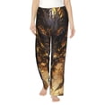 thumbnail image 1 of Daiia Cool Black Gold Dragon Women's Sleep Pant with Pockets and Drawstring,Pajama Pants-Medium, 1 of 9