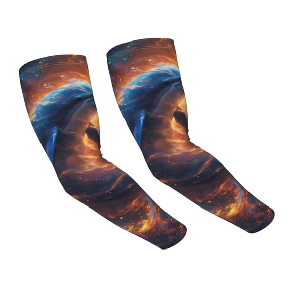 Daiia Cool Dolphin UV Sun Protection Arm Sleeves - Cooling Compression Arm Sleeve - Sports & UV Arm Sleeves for Men & Women