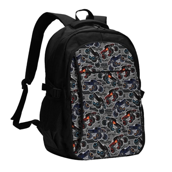 Daiia Cool Off-Road Vehicle Pattern USB Charging Backpack for Men and Women, Anti-Theft Backpack,Travel Backpack,School Backpack,College Backpack,Laptop Backpack