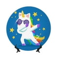 thumbnail image 1 of Daiia Cool Unicorn Star Golden Printed Pattern Ceramic Plate Dinner Plates Bone China Decorative Plates with Display Stand Art Ceramic Ornaments for Wall Hanging Decoration-7in, 1 of 6