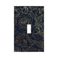 thumbnail image 1 of Daiia Copper-Gold Gloss Outline Rose Pattern Decorator Wall Plate Child Safe Outlet Cover, Switch and Outlet Covers,Size 1-Gang 5.0" x3.0" , Polycarbonate Thermoplastic-Style T, 1 of 6