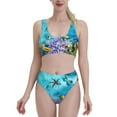 thumbnail image 1 of Daiia Corals and Tropical Fish printed 2 piece Swimsuit Bikinis for Women High Waisted Racerback Bathing Suits Summer Tummy Control Scoop Neck Swimwear-Large, 1 of 8