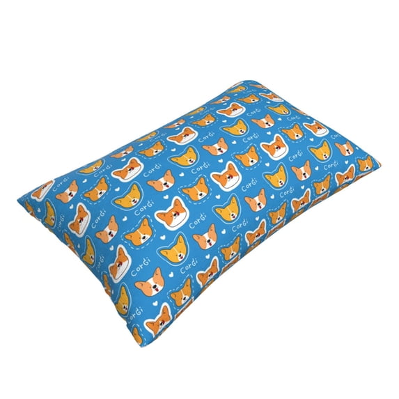 Daiia Corgi Dog Face Bedding Waterproof Pillow Protector Zippered Queen – Bed Bug Proof Pillow Encasement-20"x30"