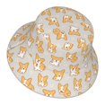thumbnail image 1 of Daiia Corgi Dog Pattern Bucket Hat - Trendy Cotton Sun Hat for Beach, Golf, Fishing - Fun Outdoor Vacation Boonie for Men and Women, 1 of 9