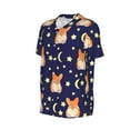 thumbnail image 1 of Daiia Corgi Lying With Moons And Stars Mens Baseball Jersey Button Down Shirts Short Sleeve Sports Uniforms-3X-Large, 1 of 9