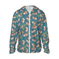 thumbnail image 1 of Daiia Corgi with Flowers UPF 50+ Sun Protection Hoodie Jacket Lightweight Long Sleeve Sun Shirt for Women Men with Pocket Hiking Outdoor-XX-Large, 1 of 9