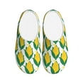 thumbnail image 1 of Daiia Corn Cob Print Women’s Fuzzy Slippers Memory Foam Lightweight House Shoes Cozy Loafer Flannel House Shoes-39/40, 1 of 7