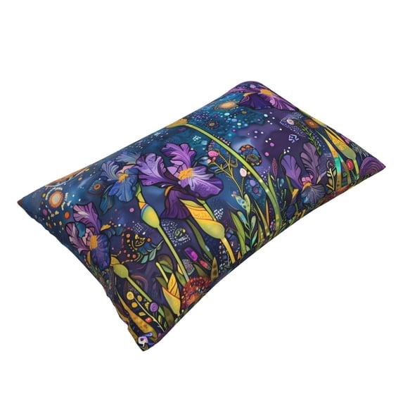 Daiia Cosmic Purple Irises Bedding Waterproof Pillow Protector Zippered Queen – Bed Bug Proof Pillow Encasement-16"x24"
