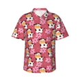 thumbnail image 1 of Daiia Cow And Flower Hawaiian Shirt for Men Gentle Cotton Regular Short Sleeve Casual-3X-Large, 1 of 9