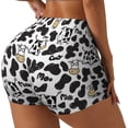 thumbnail image 1 of Daiia Cow Pattern Women's Workout Shorts Biker Shorts - High Waisted Workout Spandex Tummy Control Gym Running Yoga Shorts-X-Large, 1 of 8