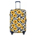thumbnail image 1 of Daiia Cow Print Sunflower Luggage Cover, Thickened Washable Travel Luggage Covers, Elastic Unique Baggage Covers for 18-20 inch Luggage-Medium, 1 of 9