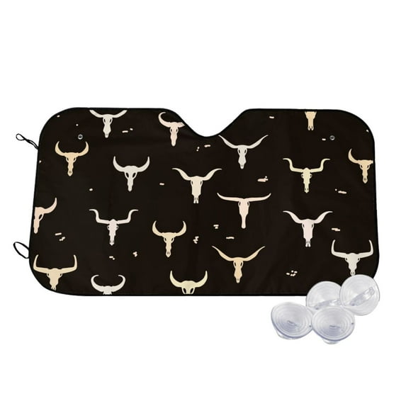 Daiia Cow Skulls Windshield Sun Shade for Car SUV Truck (Medium ), Car Sun Shade Windshield, Car Shades for Front Windows, Sunshade for Car Windshield