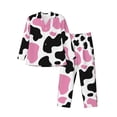 thumbnail image 1 of Daiia Cow Spots for Men's Long-Sleeved Pajama Set – Soft & Comfortable Sleepwear Button-Up Pajamas Cozy Lounge Wear-Large, 1 of 7