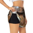 thumbnail image 1 of Daiia Cowboy Hat Guinea Pig Pattern Women's 2 in 1 Running Shorts - Lightweight Athletic Workout Gym Yoga Shorts Liner with Phone Pockets-Large, 1 of 7
