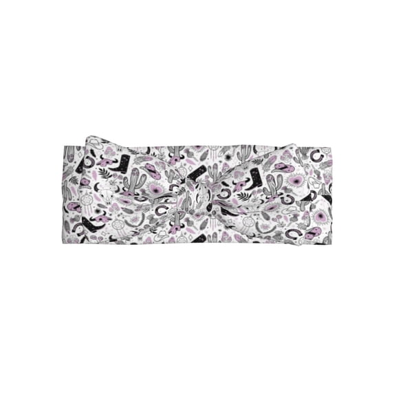 Daiia Cowboy Printed Handmade Baby Headbands Soft Stretchy Hair Bands with Bows for Newborn Infant Baby Toddler Girls