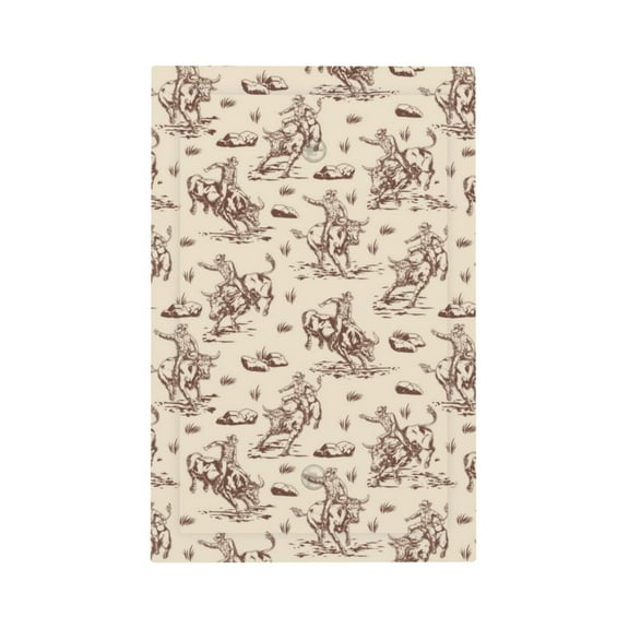 Daiia Cowboy Sitting On Cow Back Pattern Decorator Wall Plate Child Safe Outlet Cover, Switch and Outlet Covers,Size 1-Gang 5.0" x3.0" , Polycarbonate Thermoplastic-Style V