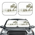 thumbnail image 1 of Daiia Cowboys Riding A Horse Near A Tree 2PCS Car Windshield Sun Shade, Foldable Sun Shield for Car Front Window, Auto Sun Blocker Visor Protector Universal for Truck SUV Pickup-Small, 1 of 7
