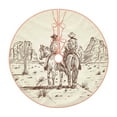 thumbnail image 1 of Daiia Cowboys Riding Horses Drawing Merry Christmas Tree Skirt , Xmas Large Lace-up Tree Skirt, Santa Snowflakes Rustic Home Decorations New Year Party Farmhouse Decor-30", 1 of 6