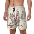 thumbnail image 1 of Daiia Cowboys Riding Horses Mens Swim Trunks Swim Shorts Quick Dry Swim Shorts with Mesh Lining Pockets-XX-Large, 1 of 9